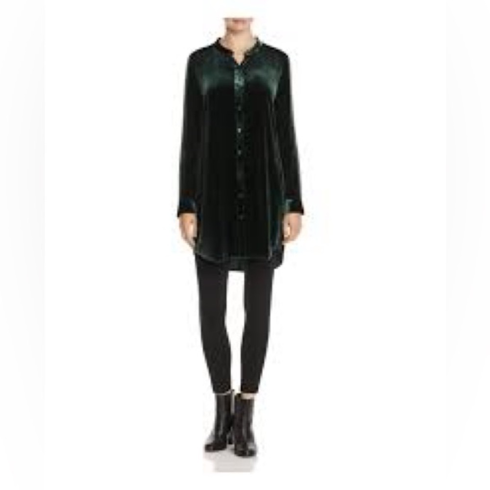 Eileen Fisher Green Button Up Tunic